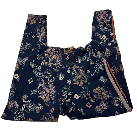 Free People Movement Navy Floral High Rise Athletic Leggings, Navy Peach, M - Picture 10 of 12